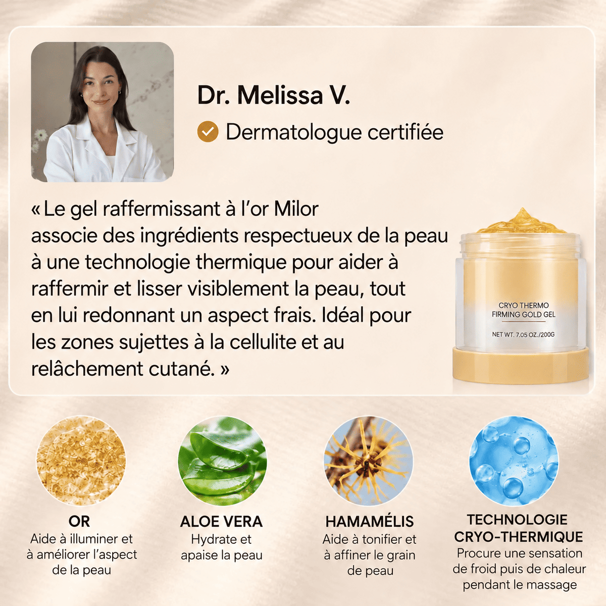 MILOR™ — Gel raffermissant à l’or